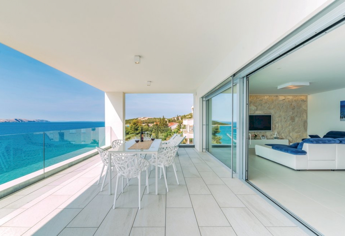 Waterfront penthouse with private beach for sale in Croatia